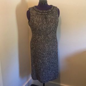Ruffle neck Tweed dress